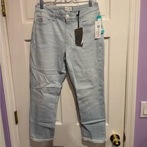 Studio Blue Casey Mid Rise Relaxed Skinny Double Roll Crop Jeans